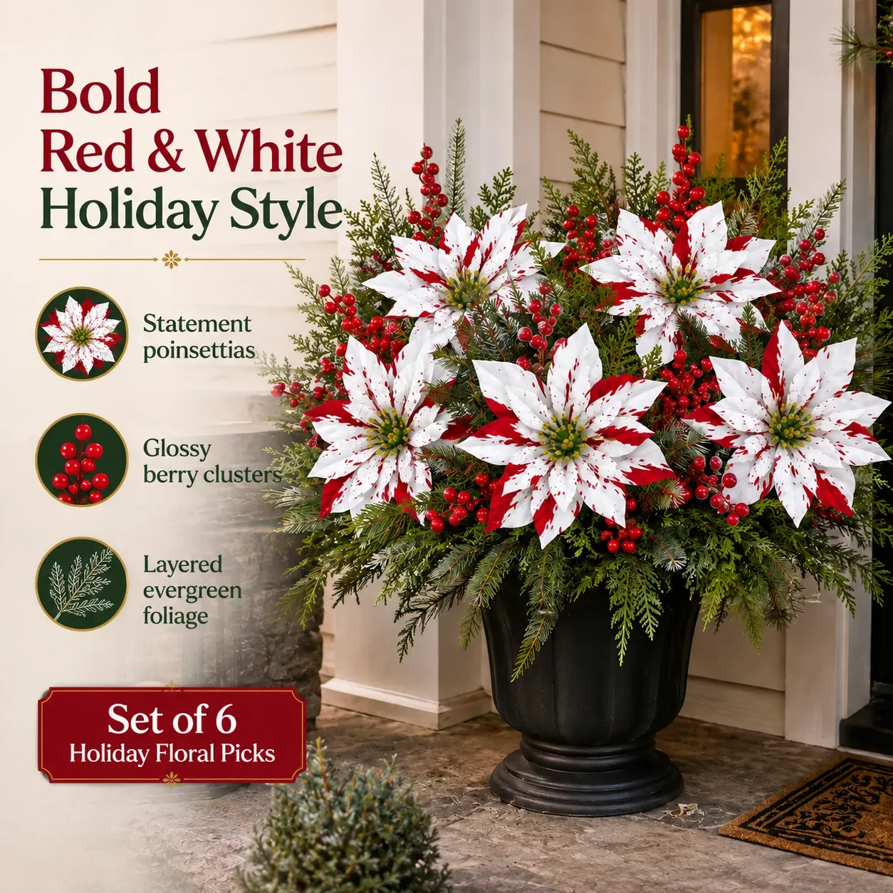 ❀Last Day 61% OFF🔥Christmas Poinsettia Planter Inserts