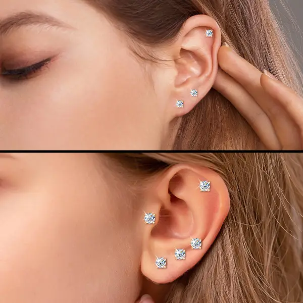 🔥Hot Sale 72% OFF🔥Brilliant 4-Prong Moissanite Stud Earrings