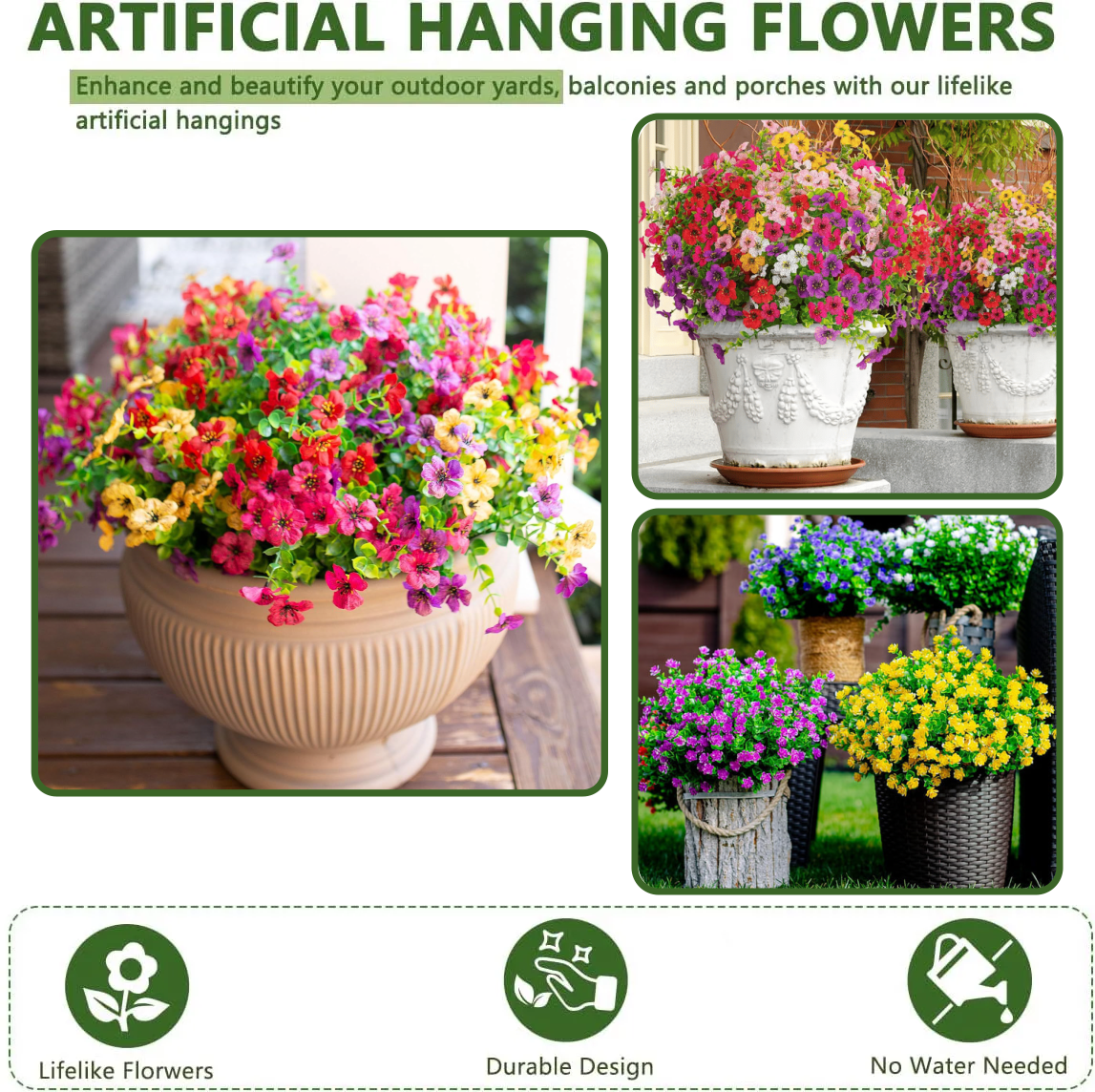 🔥$9.97 On Sale Today Only 🌺Rainproof Lifelike Artificial Flowers With UV-Shield Coating💐