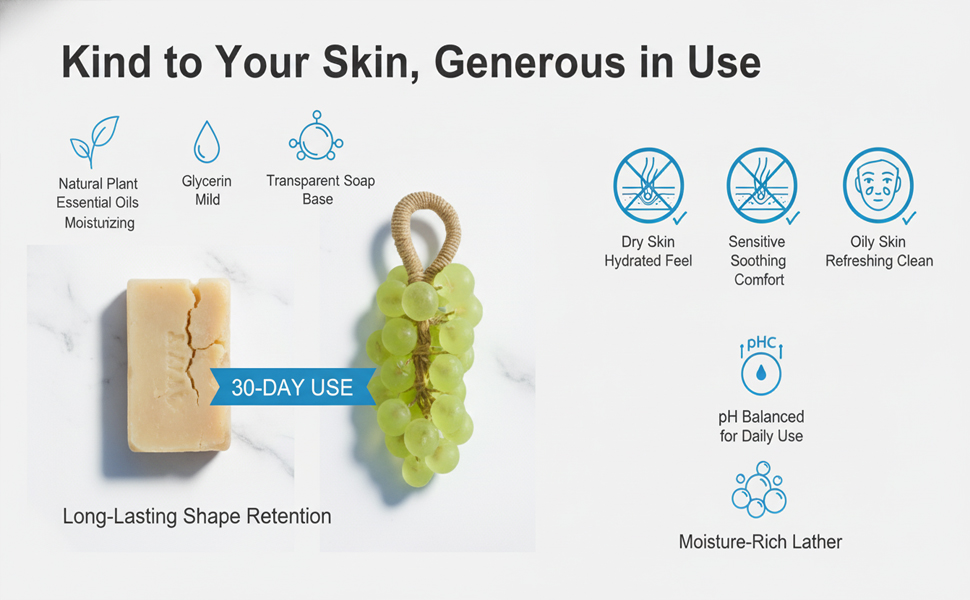 🍇 Handmade Crystal Grape Soap – 53% OFF | Gentle & Safe for Mature Skin