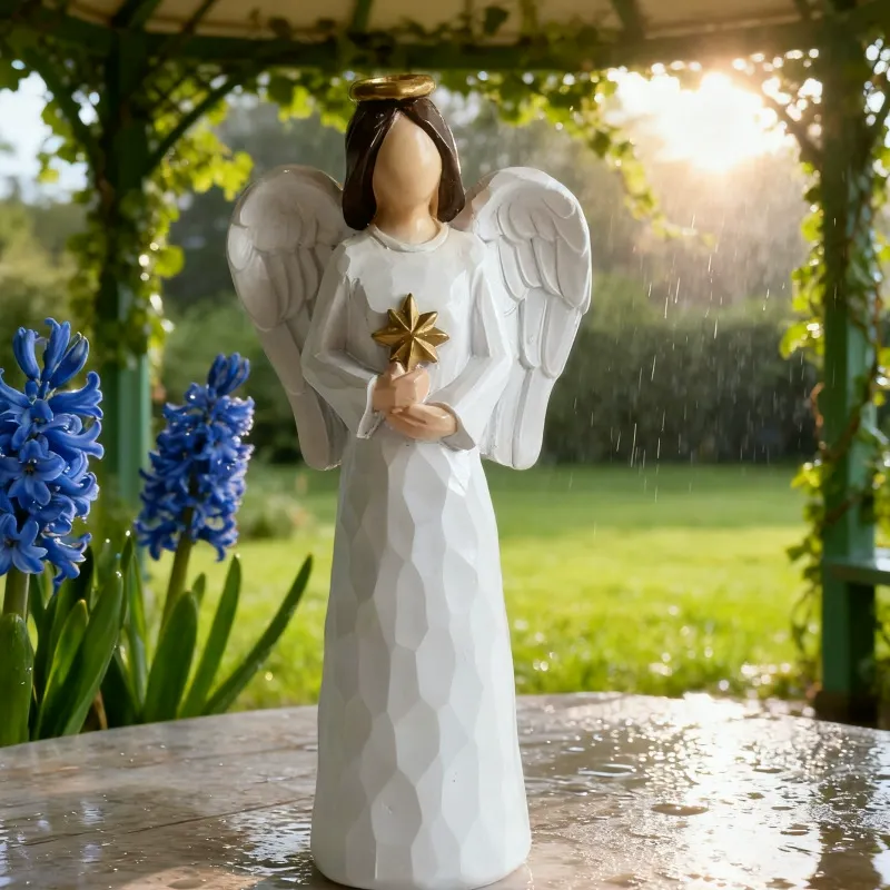 7.48" Angel Figurines for Women - Resin Guardian Angel Statue Holding Red Heart, Gift for Thanksgiving, Wedding, Christmas Home Decor Ornament, Memorial Gifts