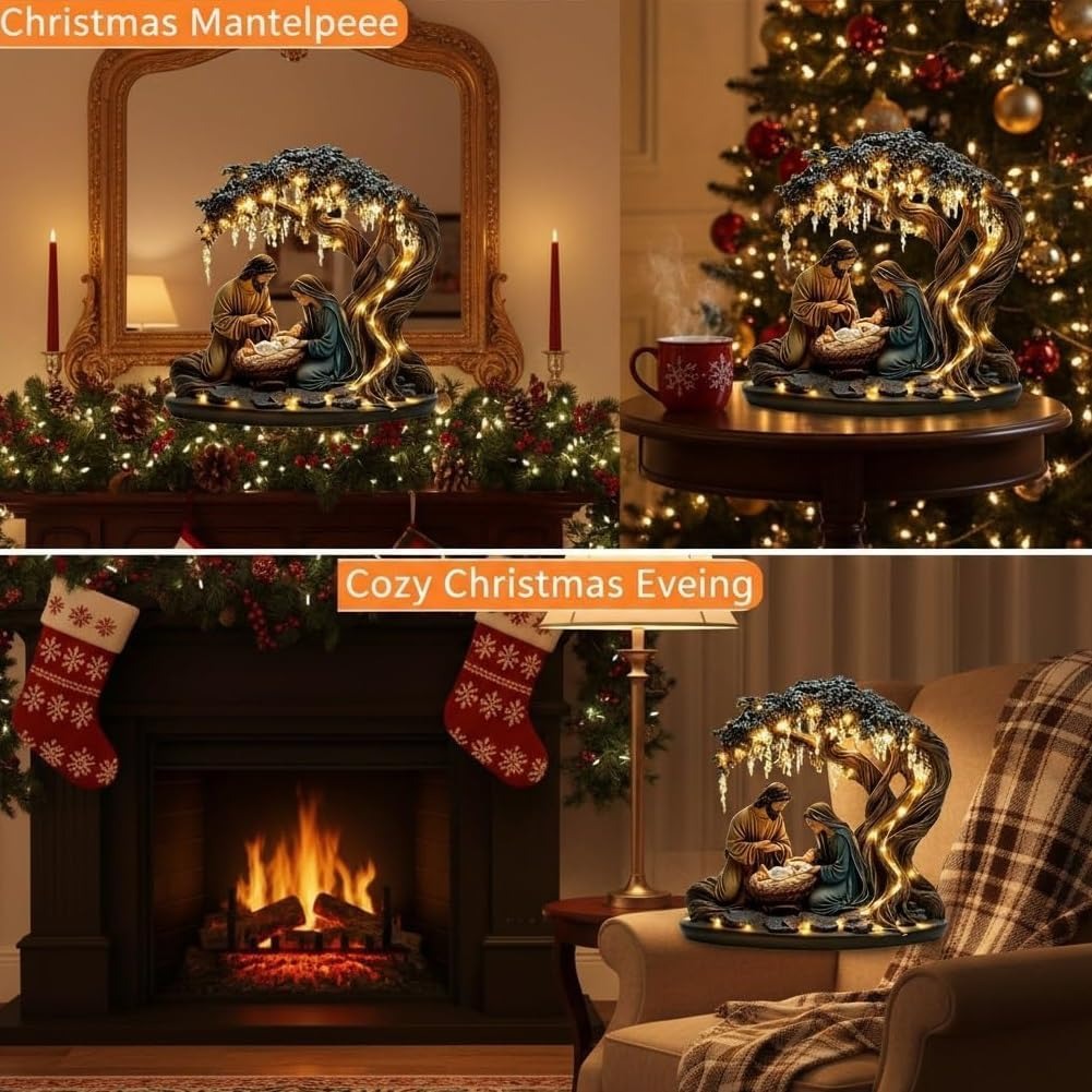 Newborn flat Christmas scene desktop decoration