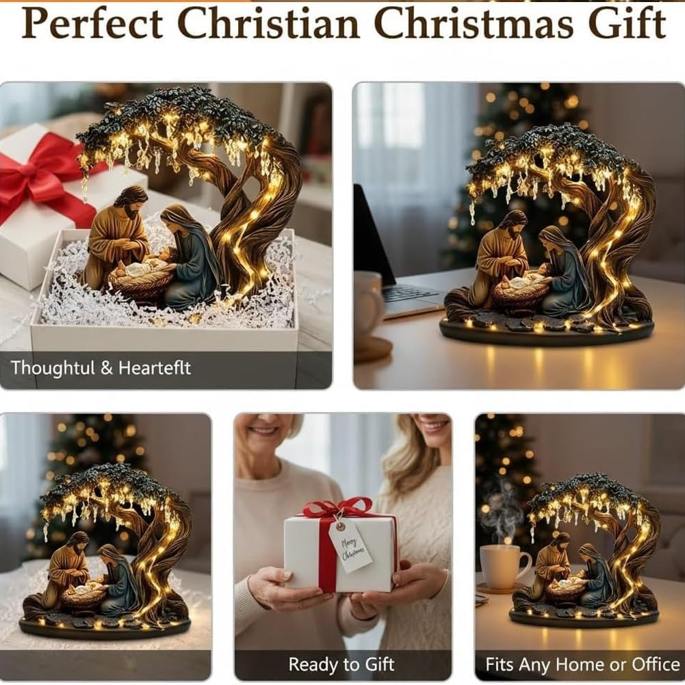 Newborn flat Christmas scene desktop decoration