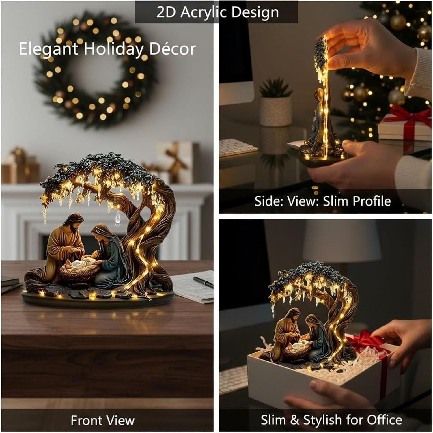 Newborn flat Christmas scene desktop decoration