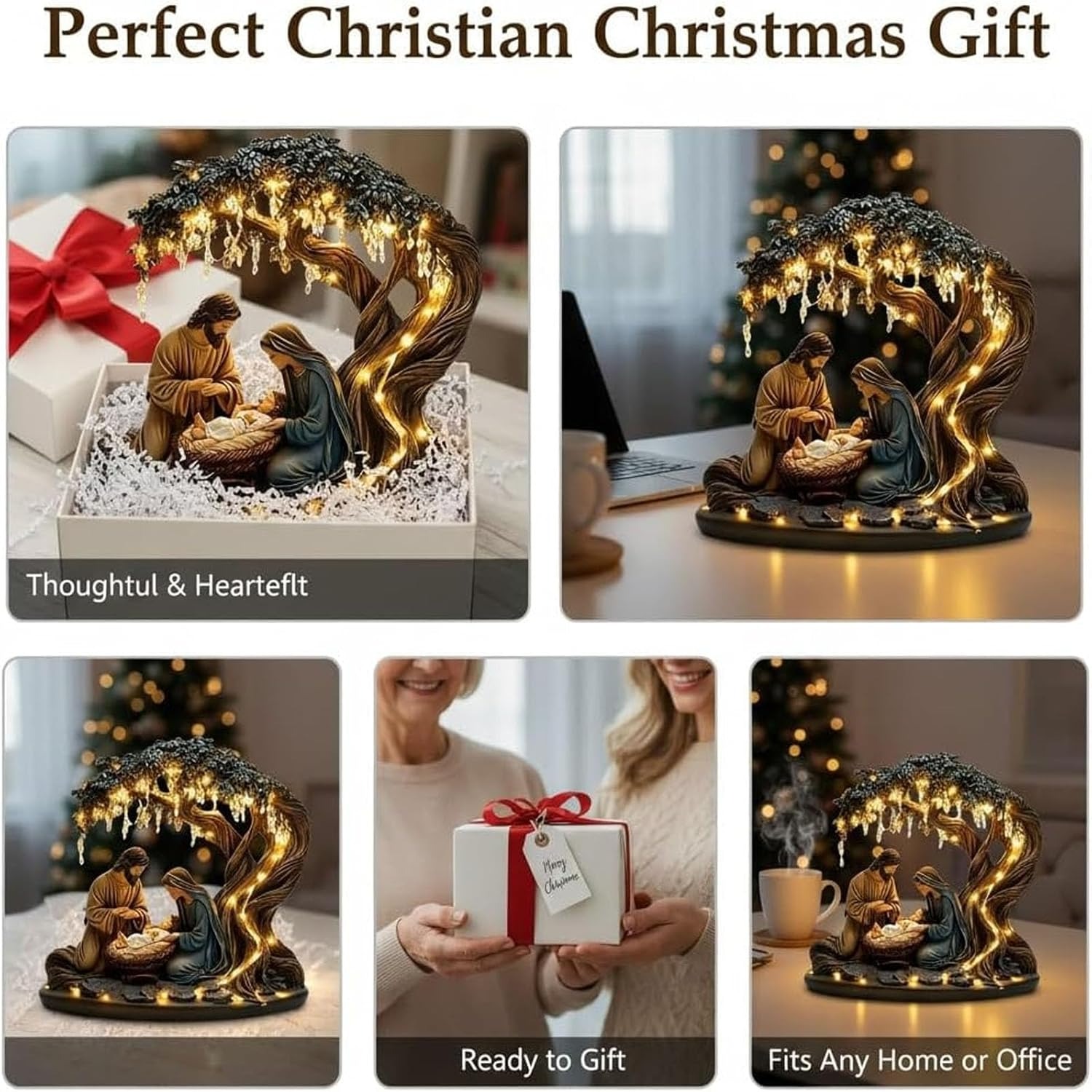 Newborn flat Christmas scene desktop decoration
