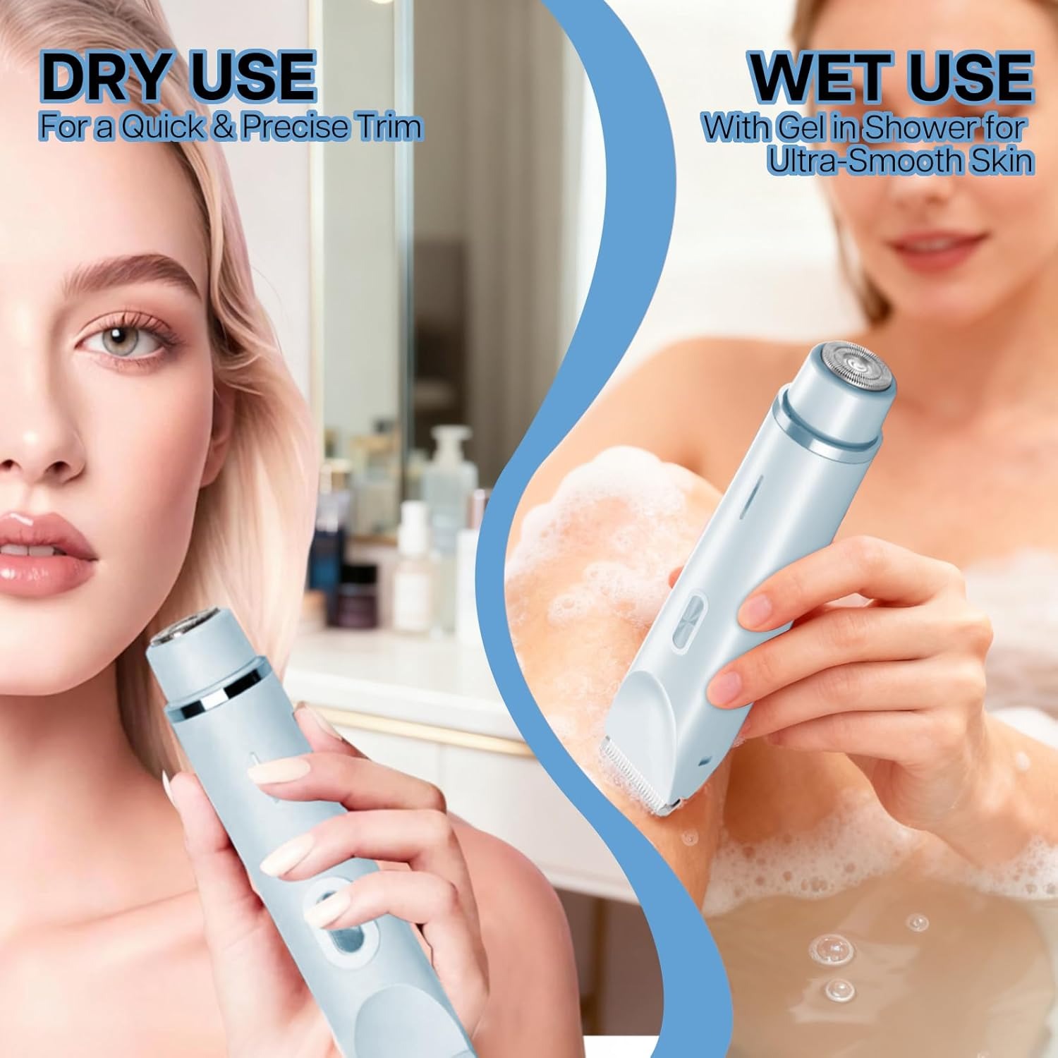 2-in-1 Painless Bikini Hair Trimmer