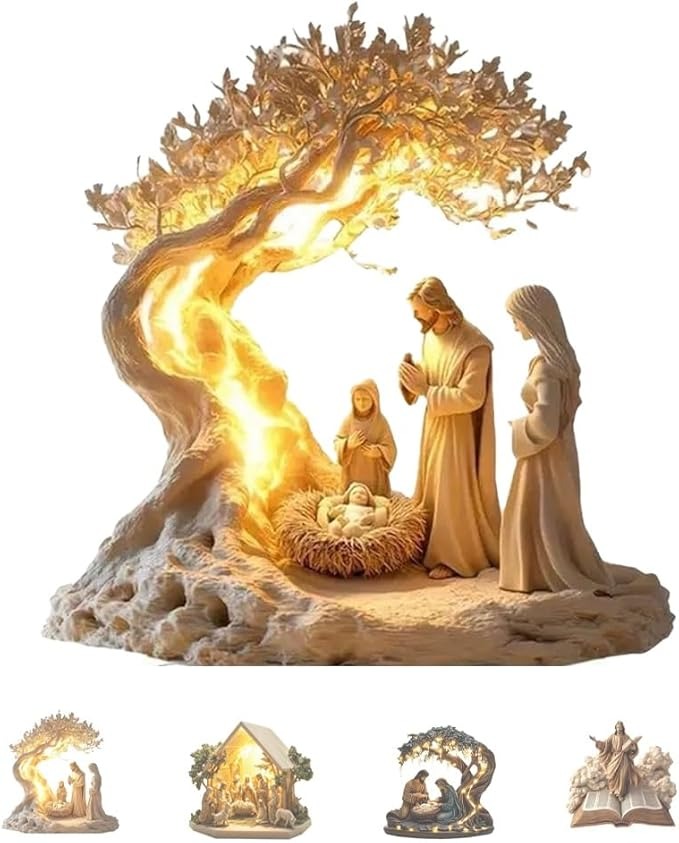 Newborn flat Christmas scene desktop decoration