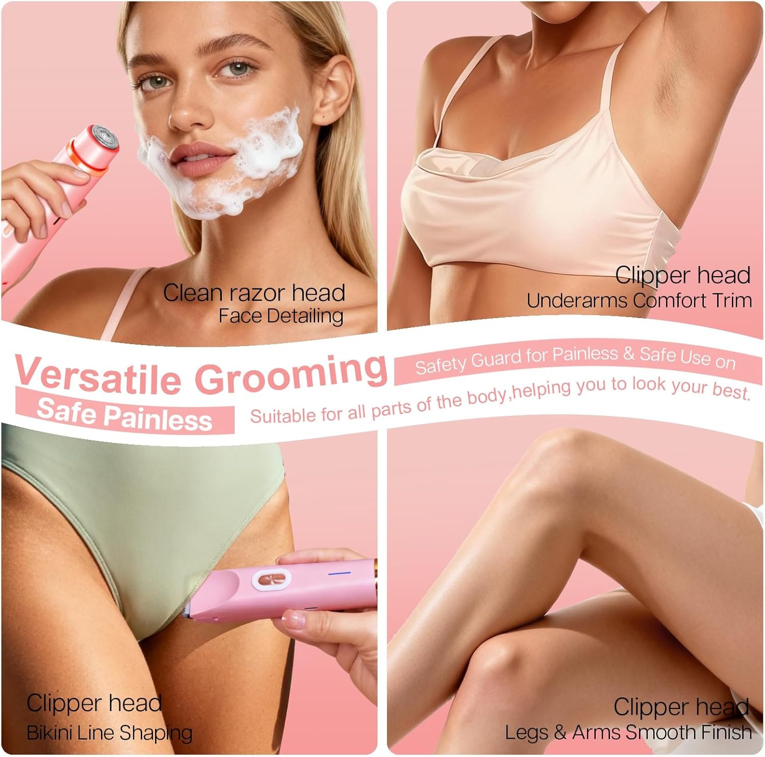 2-in-1 Painless Bikini Hair Trimmer