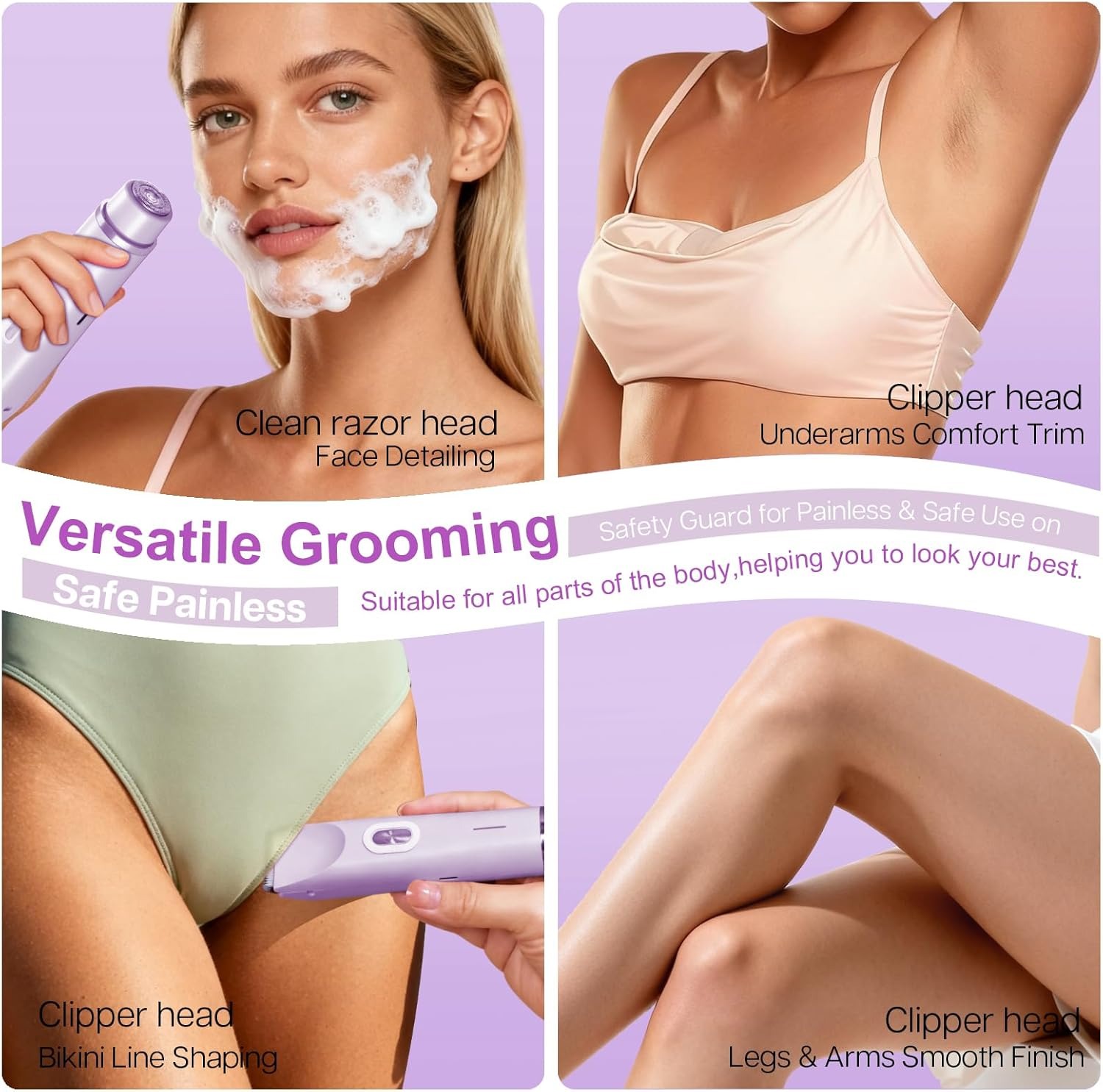 2-in-1 Painless Bikini Hair Trimmer