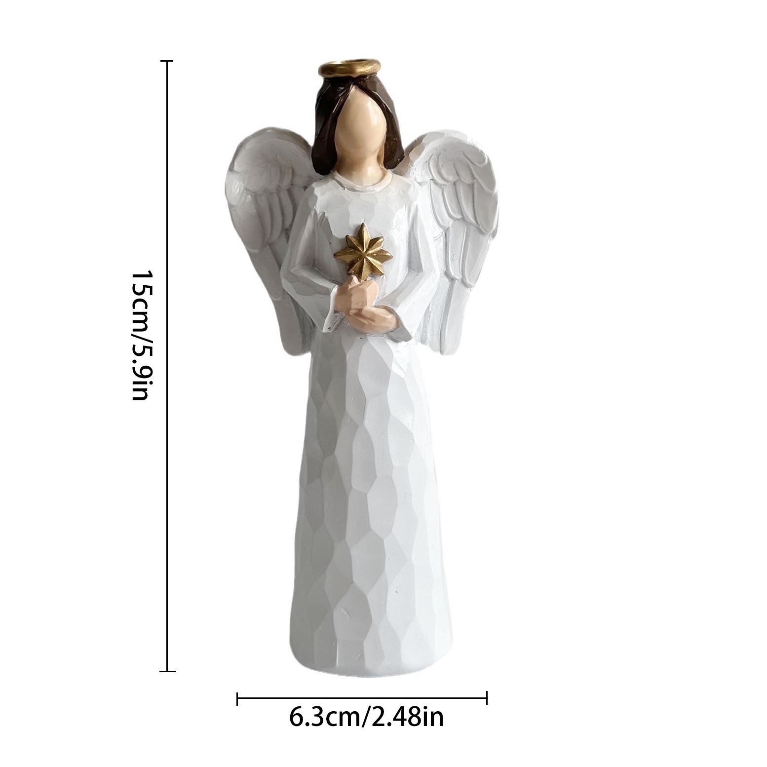 7.48" Angel Figurines for Women - Resin Guardian Angel Statue Holding Red Heart, Gift for Thanksgiving, Wedding, Christmas Home Decor Ornament, Memorial Gifts