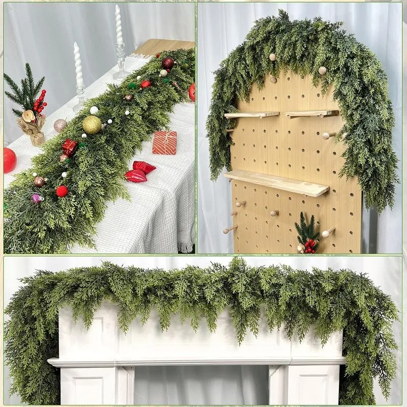 6 FT Artificial Cedar Garlands –Realistic Touch Winter Greenery