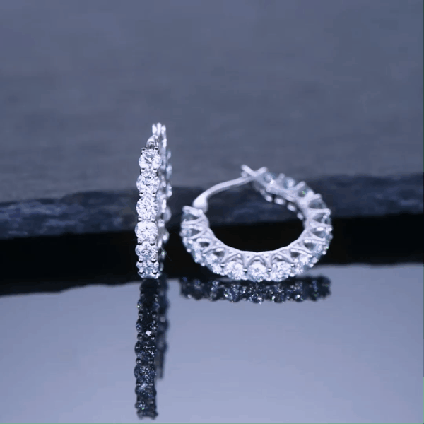 🔥Hot Sale 68% OFF🔥Brilliant 14K Gold Plated 925 Sterling Silver Moissanite Hoop Earrings