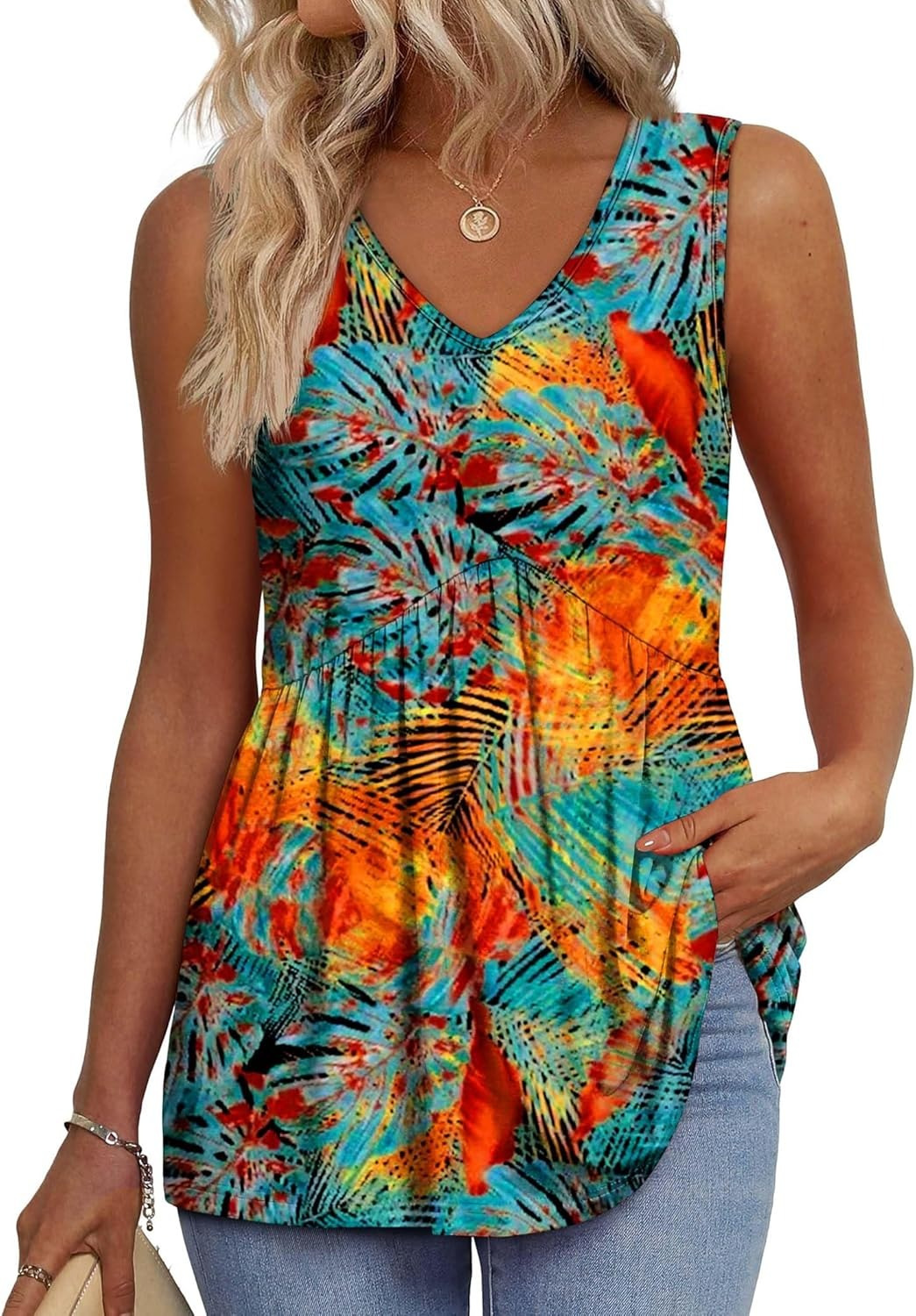 馃挅Buy 2 Free Shipping馃巵-2025 Flowy Peplum Tops for Women Dressy Sleeveless V Neck Babydoll Tank Tops