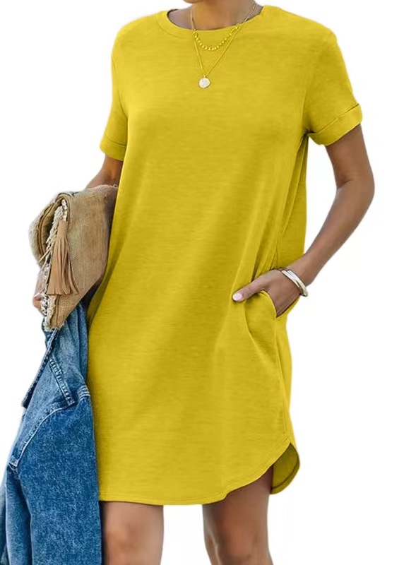 ⏰2025 Women's Casual Short Sleeve T Shirt Dress Basic Dresses with Pockets