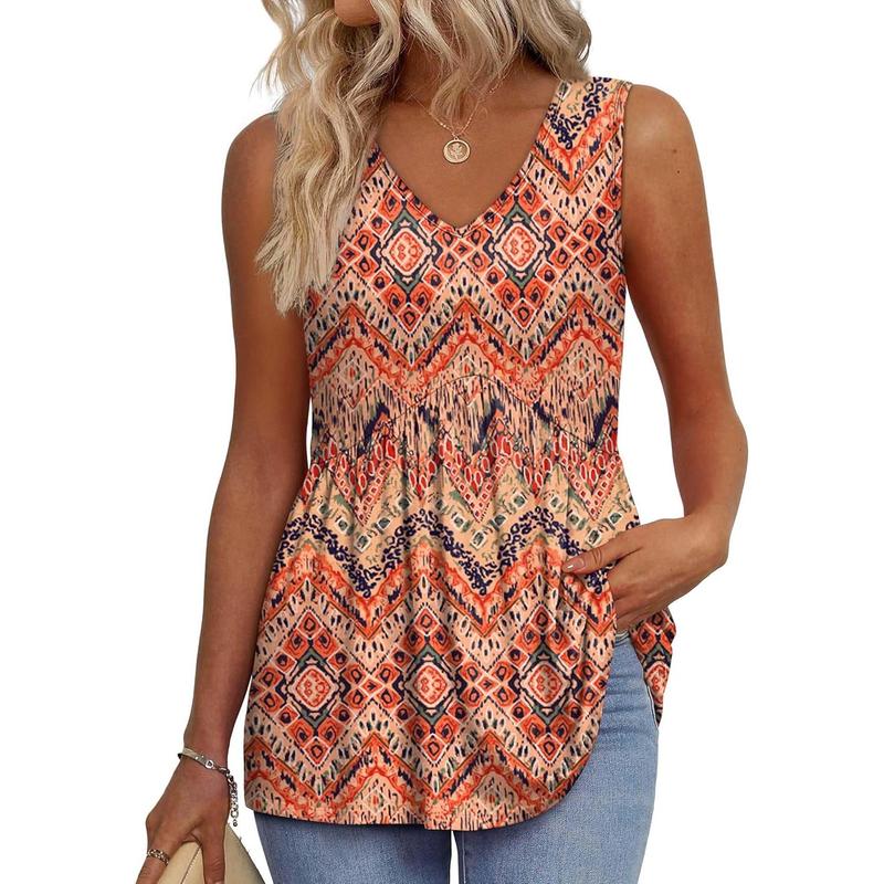 馃挅Buy 2 Free Shipping馃巵-2025 Flowy Peplum Tops for Women Dressy Sleeveless V Neck Babydoll Tank Tops