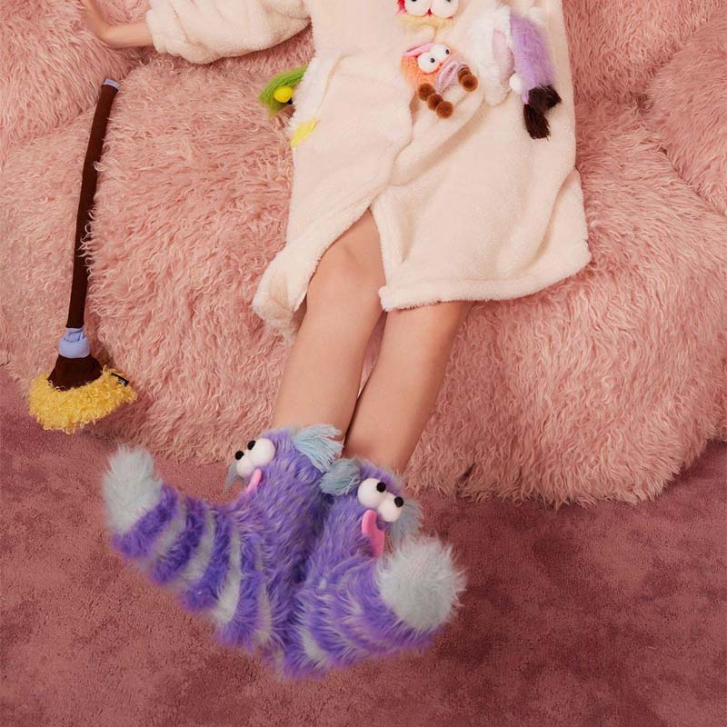 Coral Velvet Three-dimensional Quirky Socks