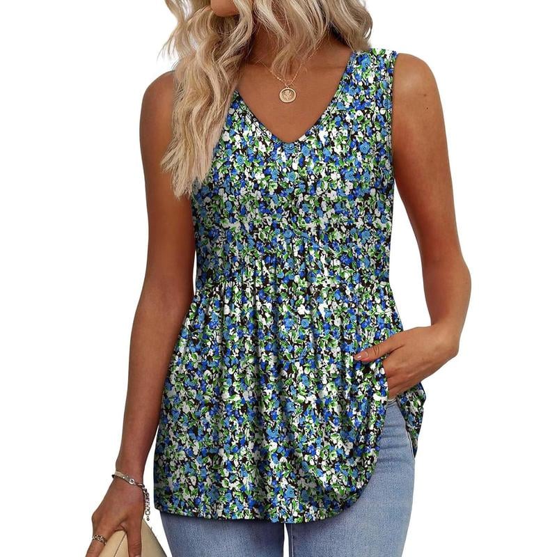 馃挅Buy 2 Free Shipping馃巵-2025 Flowy Peplum Tops for Women Dressy Sleeveless V Neck Babydoll Tank Tops