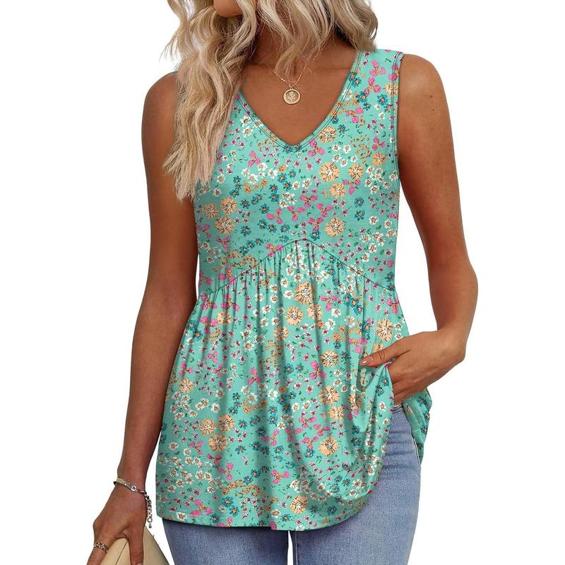 馃挅Buy 2 Free Shipping馃巵-2025 Flowy Peplum Tops for Women Dressy Sleeveless V Neck Babydoll Tank Tops