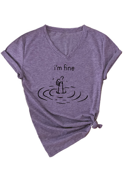 Women's I'm Fine Print T-Shirt