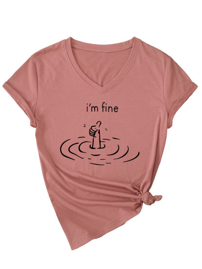 Women's I'm Fine Print T-Shirt