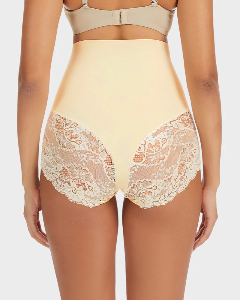 Smooth High-Waisted Sheer Lace Sculpting Brief