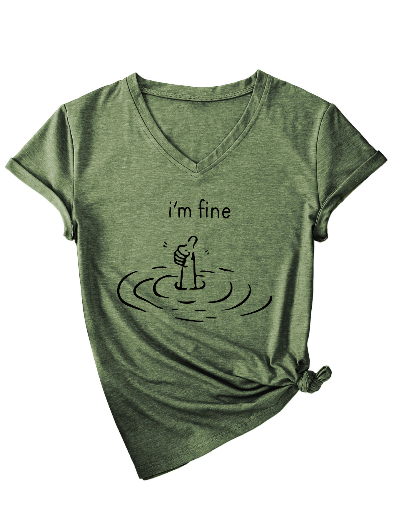 Women's I'm Fine Print T-Shirt