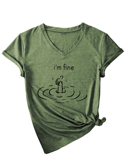 Women's I'm Fine Print T-Shirt