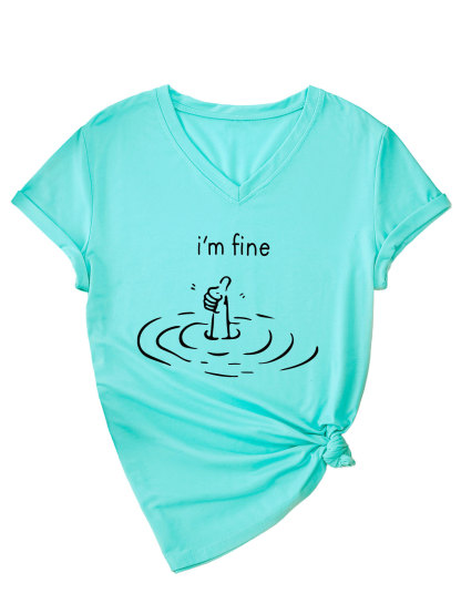 Women's I'm Fine Print T-Shirt