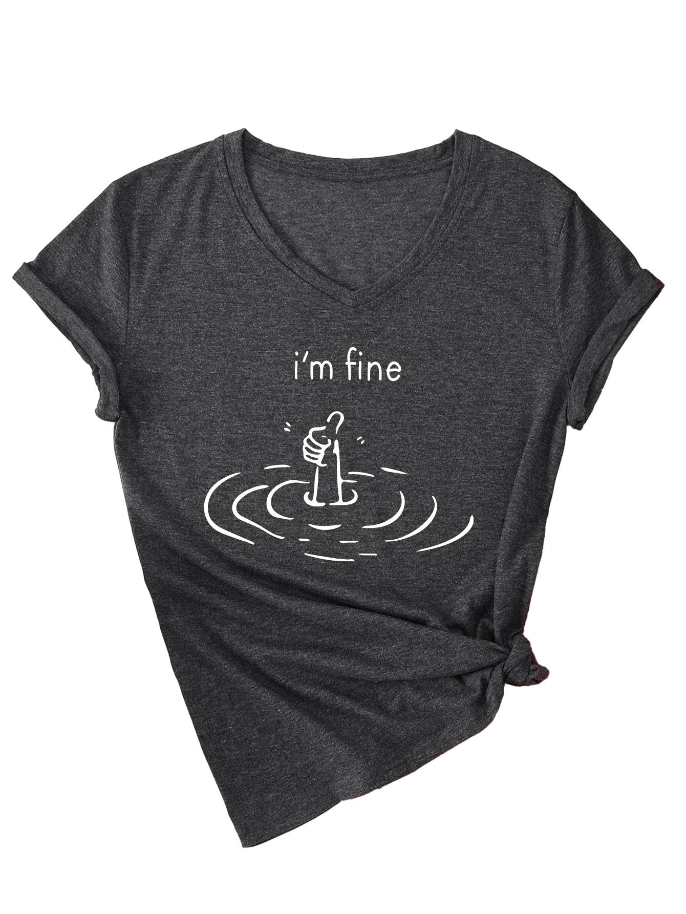Women's I'm Fine Print T-Shirt