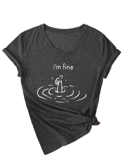 Women's I'm Fine Print T-Shirt