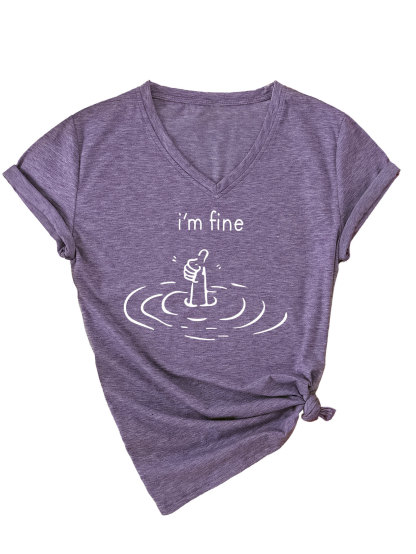 Women's I'm Fine Print T-Shirt