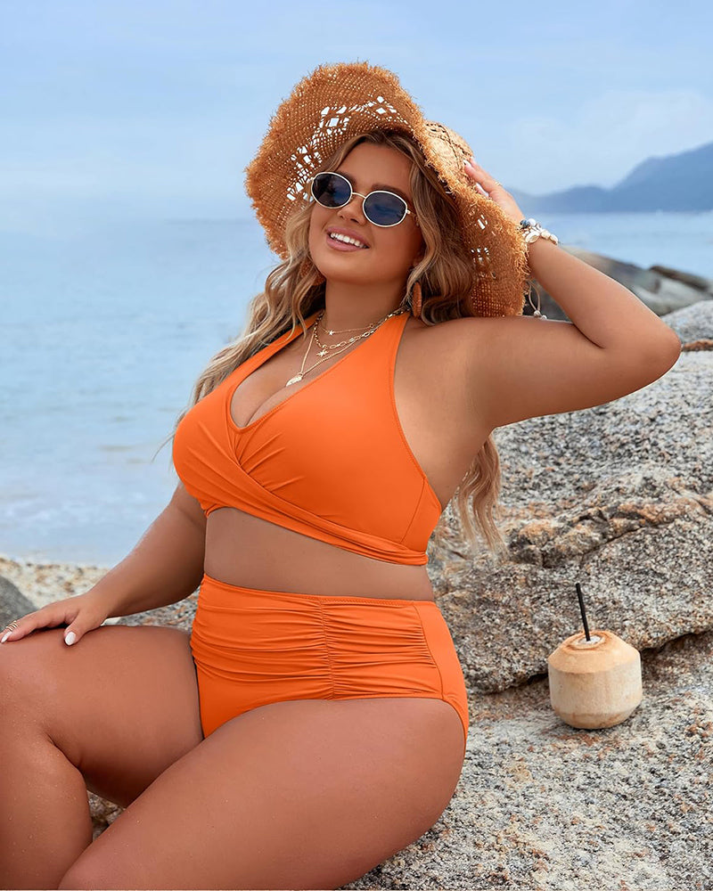 🔥NEW🔥Tummy Control Bathing Suits Modest High Waisted Bikini Sets