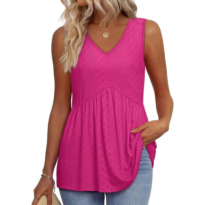 馃挅Buy 2 Free Shipping馃巵-2025 Flowy Peplum Tops for Women Dressy Sleeveless V Neck Babydoll Tank Tops