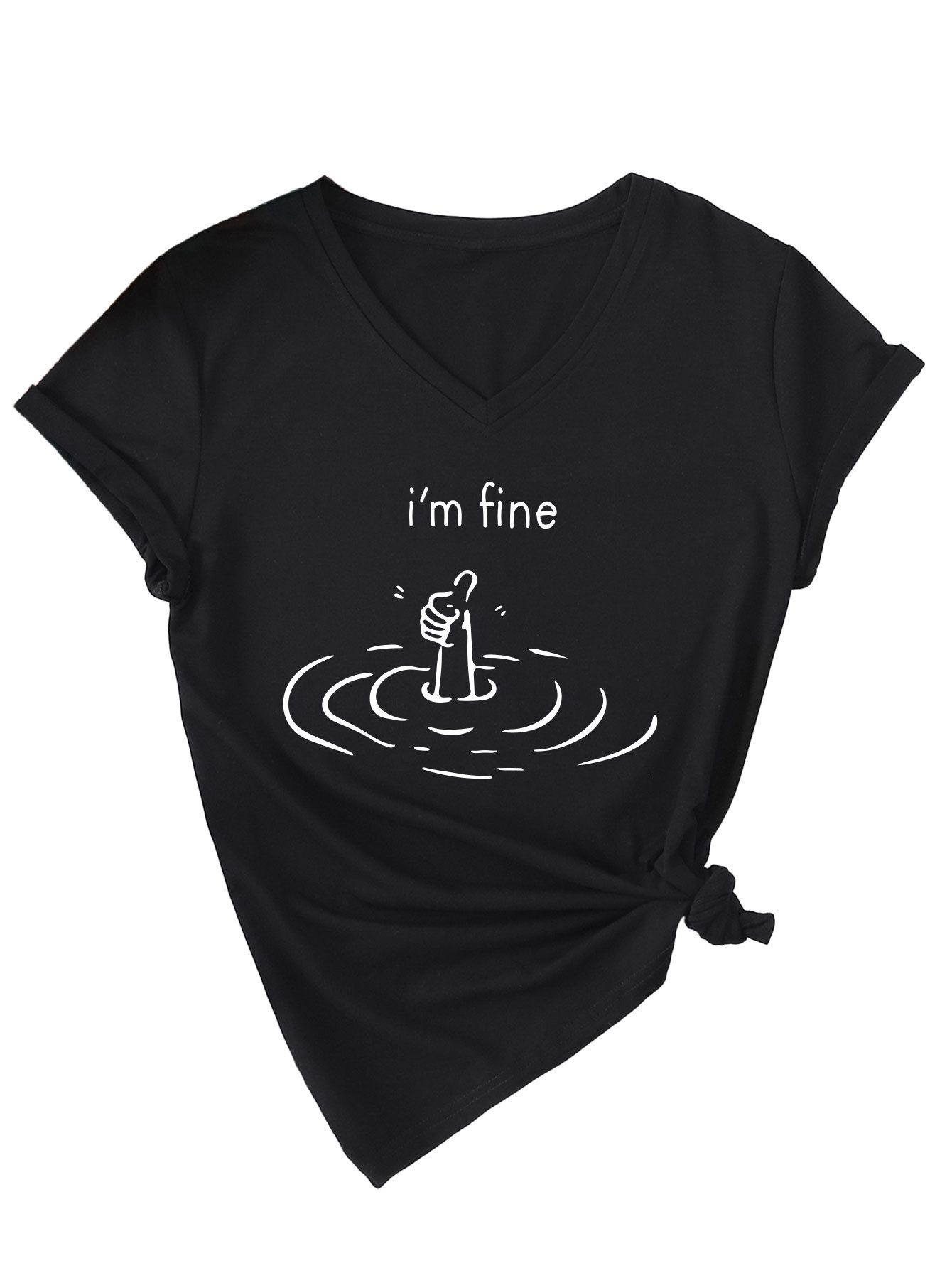 Women's I'm Fine Print T-Shirt