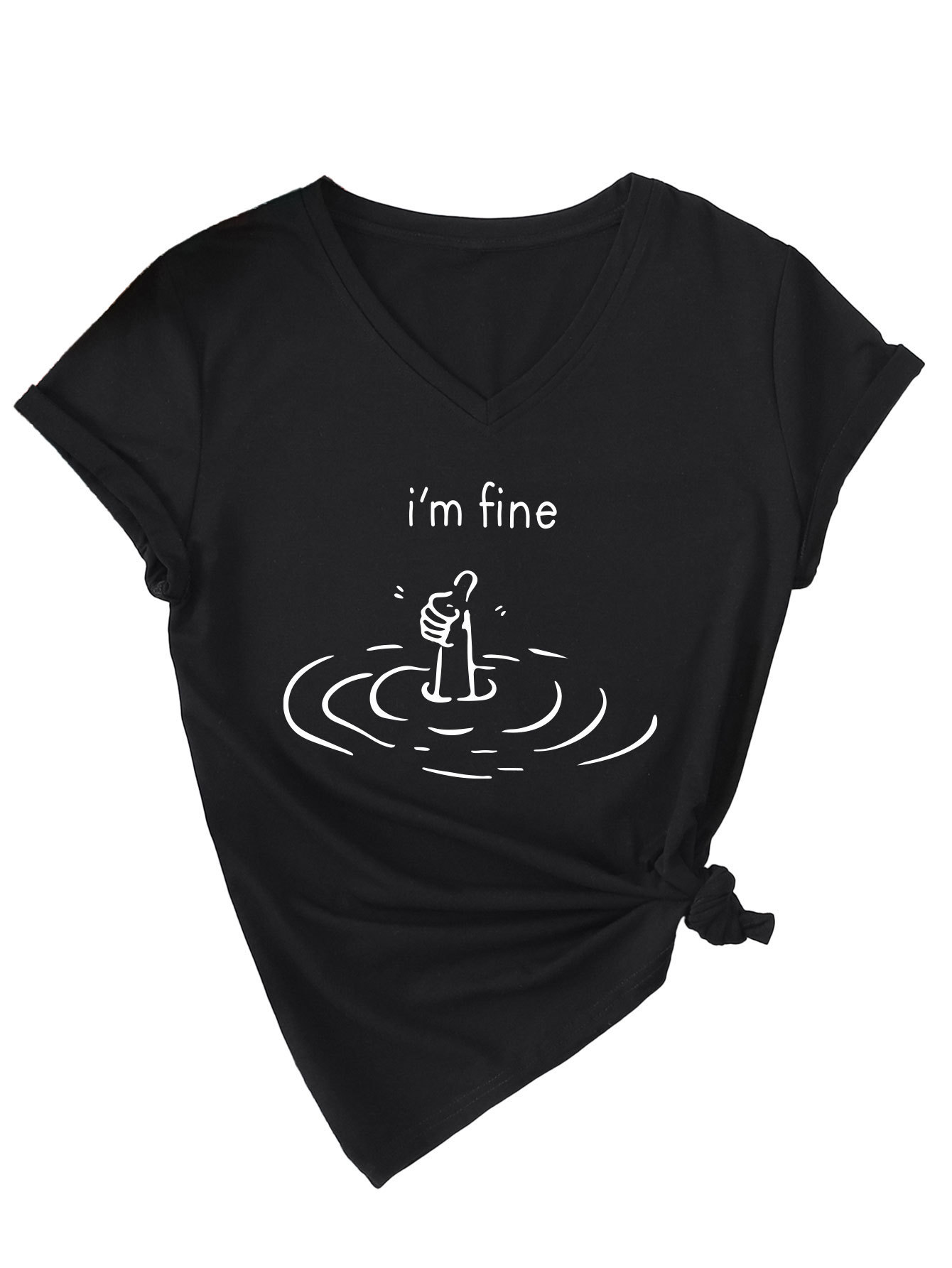 Women's I'm Fine Print T-Shirt