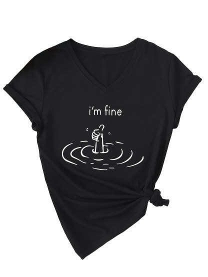 Women's I'm Fine Print T-Shirt