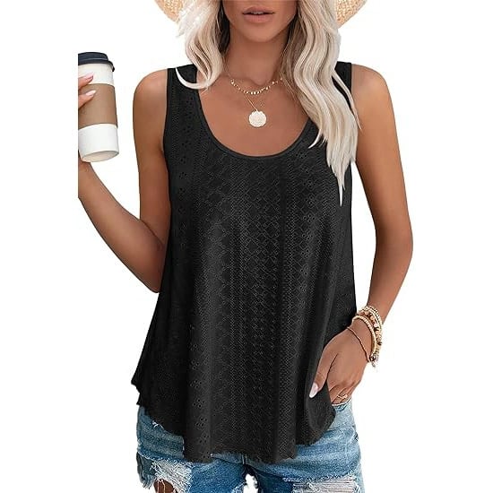 [Copy]#2025 Summer Best Sellers - Women's Embroidered Eyelet  Tank Tops