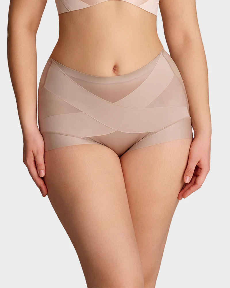 High-Waist Cross Compression Shaping Panties