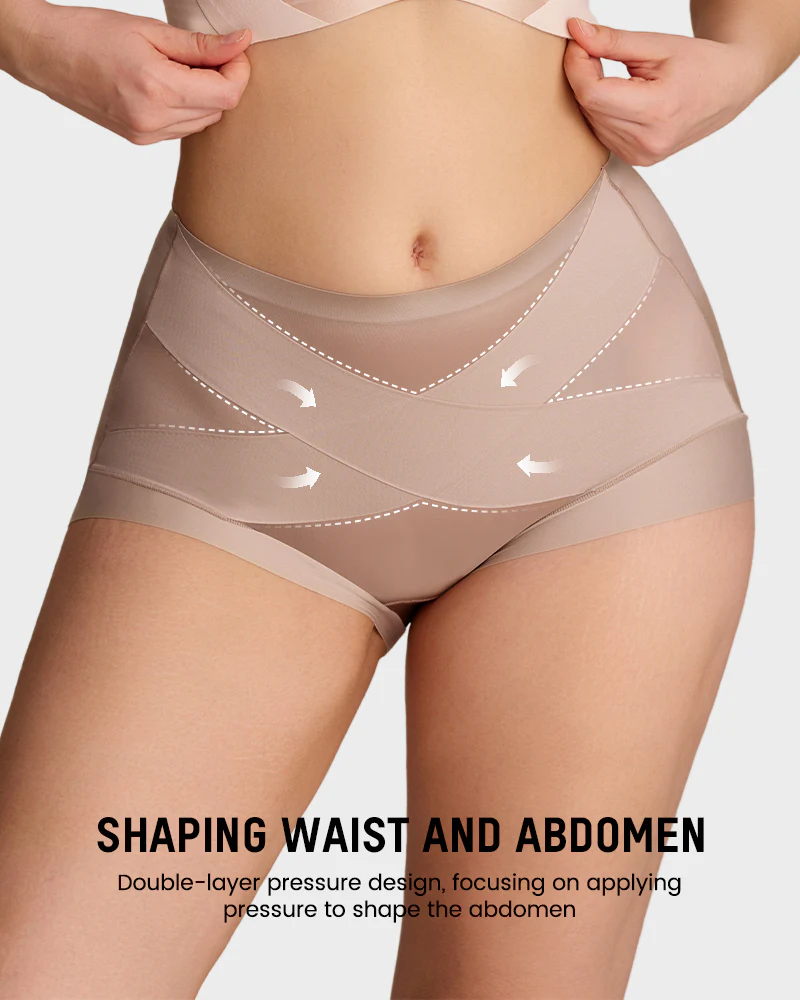 High-Waist Cross Compression Shaping Panties