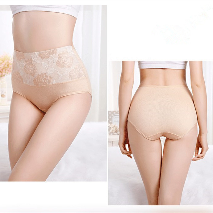 Cotton High Waist Abdominal Slimming Hygroscopic Antibacterial Underwe