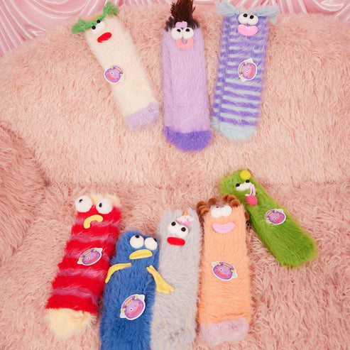 Coral Velvet Three-dimensional Quirky Socks