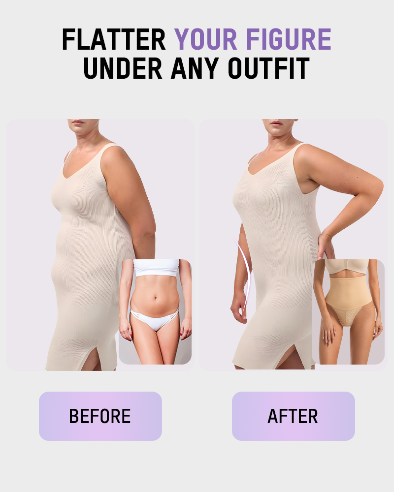 High-Waisted Seamless Lace Sculpt Shapewear Thong (2 Pack)