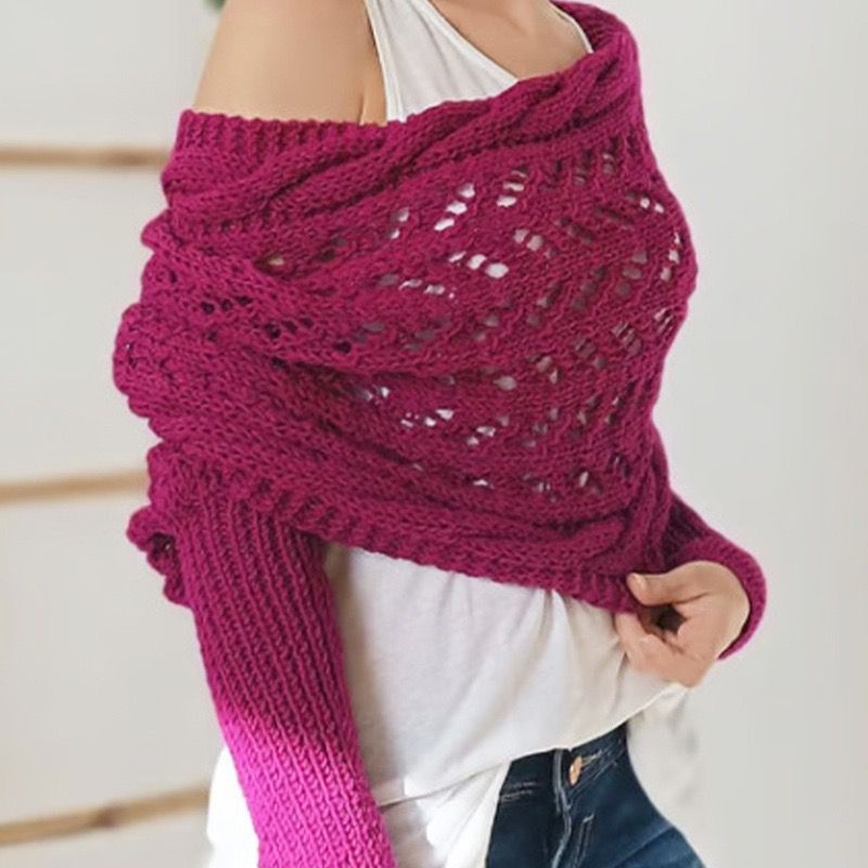🧶Women's Knitted Double Sleeve Scarf🧣