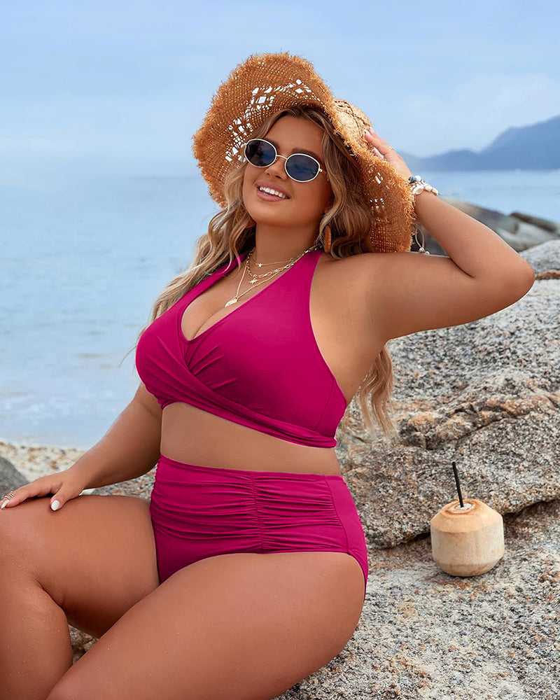 🔥NEW🔥Tummy Control Bathing Suits Modest High Waisted Bikini Sets