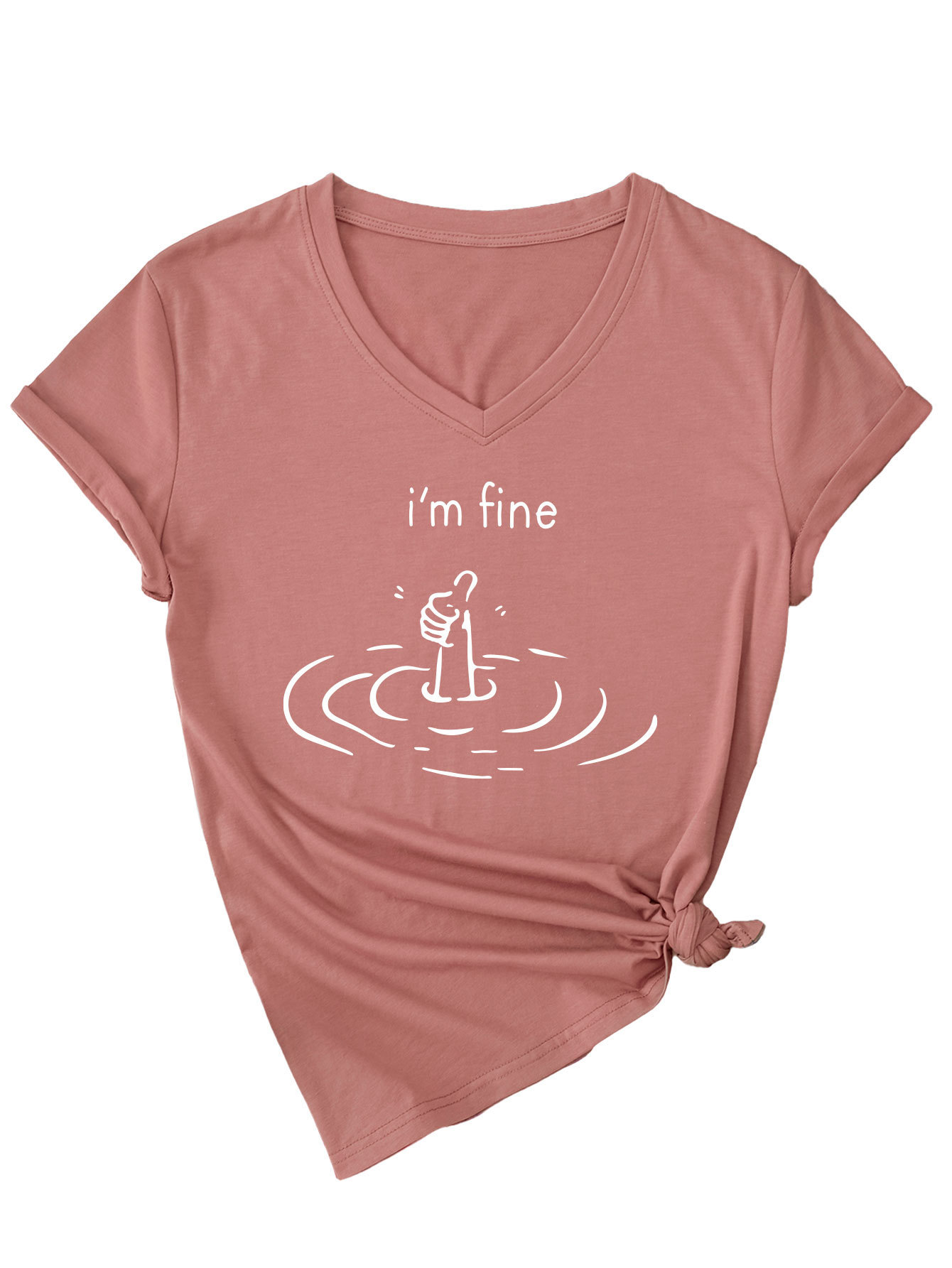 Women's I'm Fine Print T-Shirt