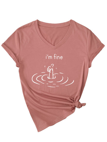Women's I'm Fine Print T-Shirt