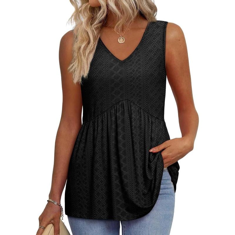 馃挅Buy 2 Free Shipping馃巵-2025 Flowy Peplum Tops for Women Dressy Sleeveless V Neck Babydoll Tank Tops