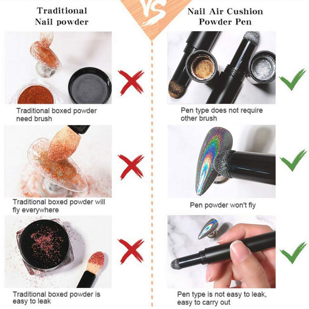 Air cushion aurora nail powder pen