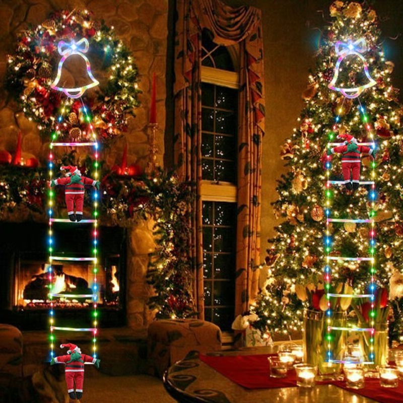 🔥Christmas Ladder Decoration Lights With Santa Claus🎁✨
