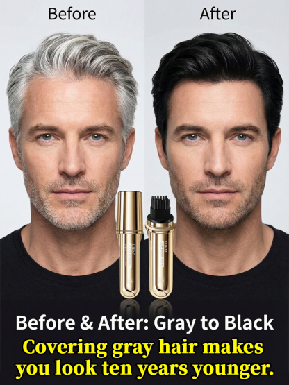 60-Second Gray Coverage – One Swipe, No Mess⏱️Long-lasting hair coloring stick to cover gray hair💧 Waterproof & Sweatproof – Stays Perfect in Rain or Sweat